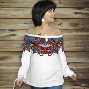 Туніка (блуза) Carmen Орнамент етнічний.Біла 01 ВСІ Розміри Преміум тканина