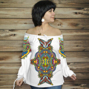 Туніка (блуза) Carmen Орнамент етнічний.Біла 04 ВСІ Розміри Преміум тканина