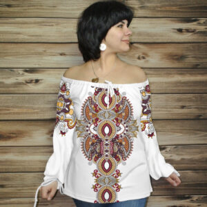 Туніка (блуза) Carmen Орнамент етнічний.Біла 07 ВСІ Розміри Преміум тканина