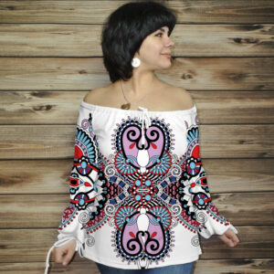 Туніка (блуза) Carmen Орнамент етнічний.Біла 08 ВСІ Розміри Преміум тканина