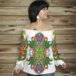 Туніка (блуза) Carmen Орнамент етнічний.Біла 11 ВСІ Розміри Преміум тканина