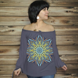 Туніка (блуза) Carmen Орнамент етнічний. Фіалка ВСІ Розміри Преміум тканина