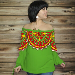 Туніка (блуза) Carmen Орнамент етнічний. Фісташка ВСІ Розміри Преміум тканина