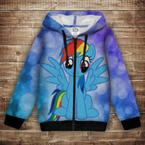 Худі теплий з 3Д принтом Поні Олена Рейнбоу даш ВСІ Розміри Преміум тканина