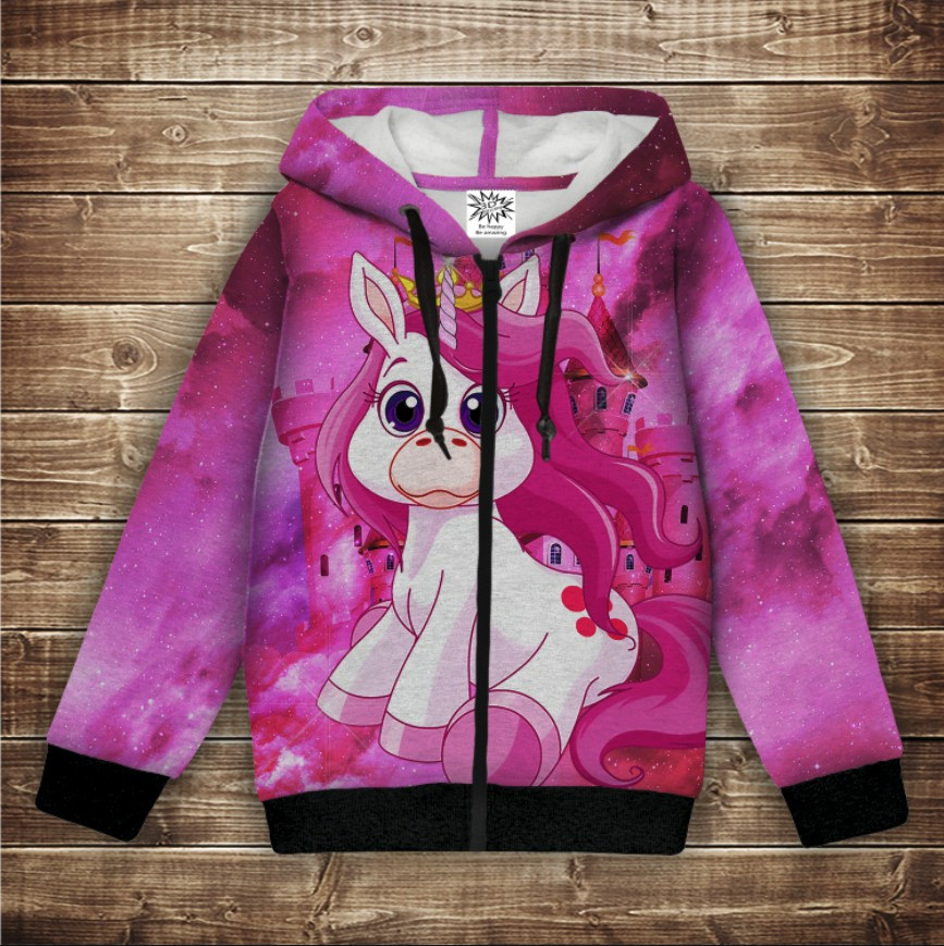 Худі теплий з 3Д принтом Єдинорожка 06 ВСІ Розміри Преміум тканина