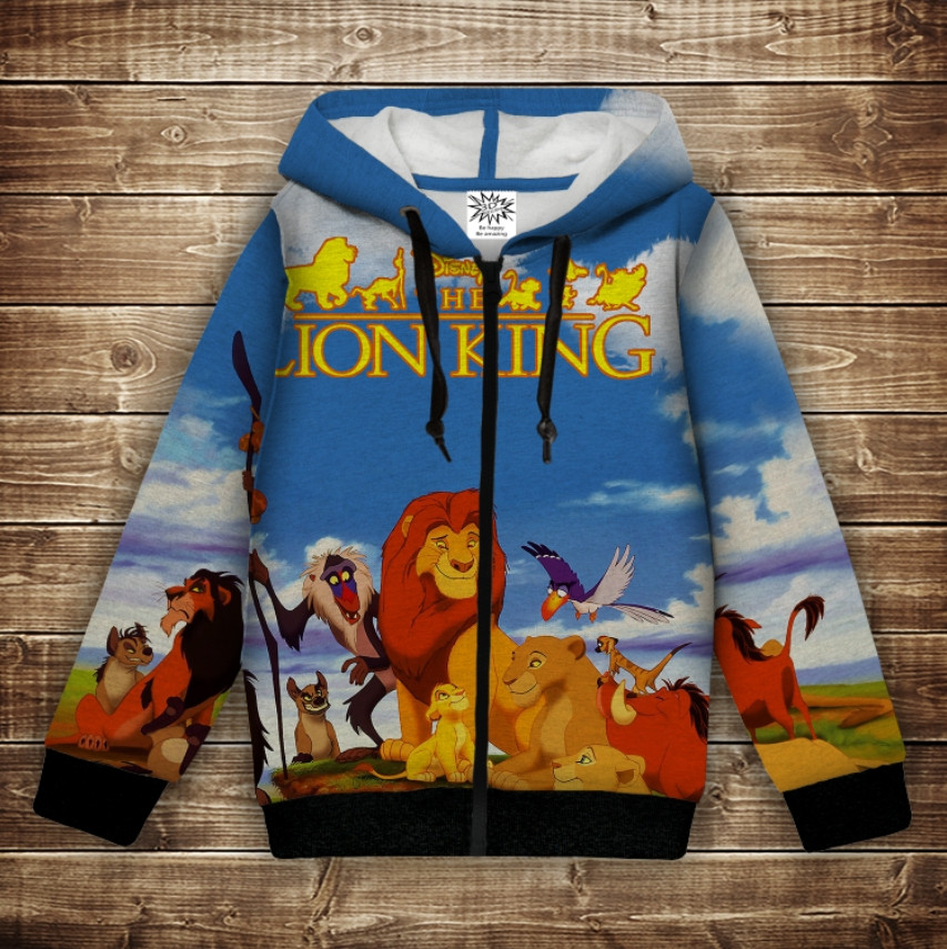 Худі теплий з 3Д принтом Король лев ВСІ Розміри Преміум тканина