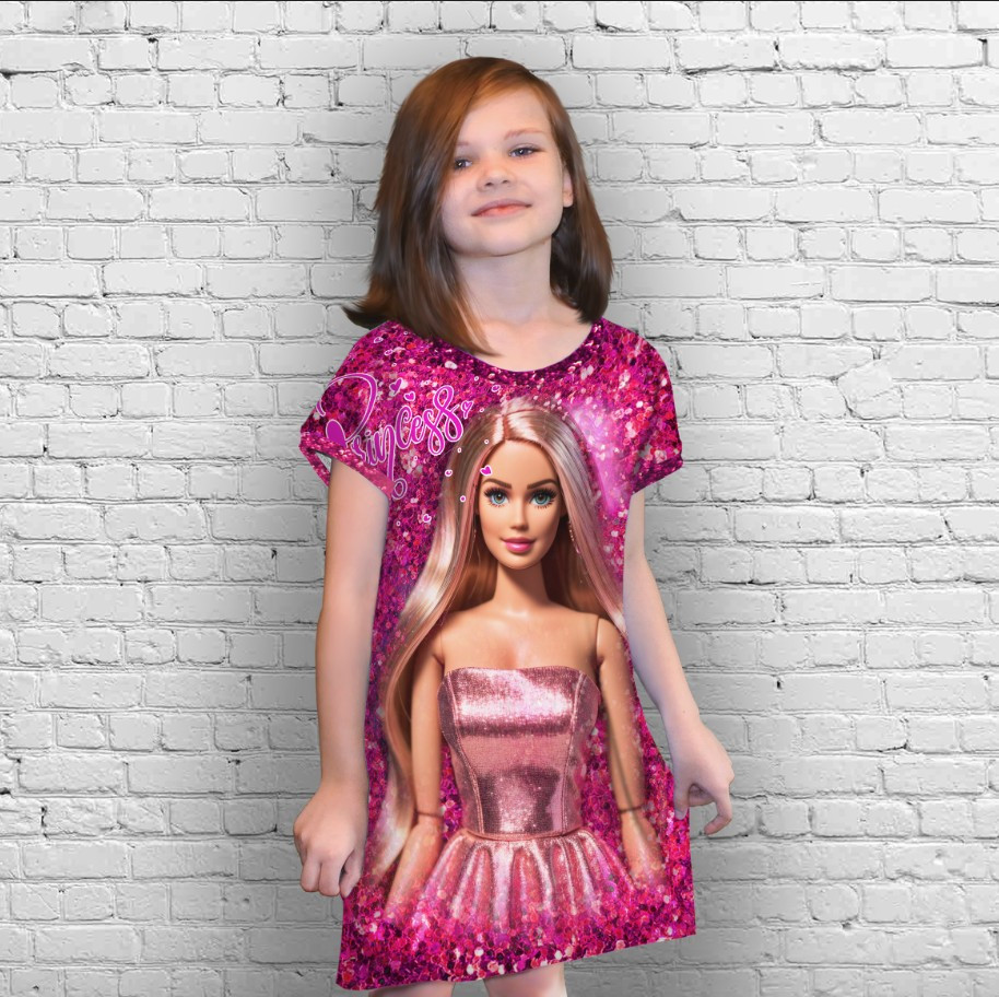 Плаття-туніка 3D принт Барбі ВСІ Розміри Преміум тканина