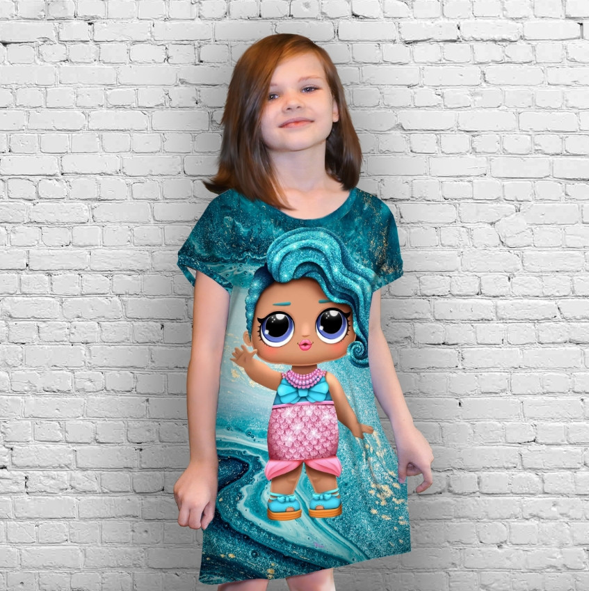 Плаття-туніка 3D принт з лялькою лол (lol) 01 ВСІ Розміри Преміум тканина