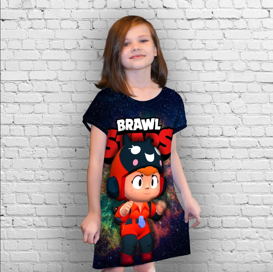 Плаття-туніка 3D принт Бравл Старс серія космос 01 ВСІ Розміри Преміум тканина