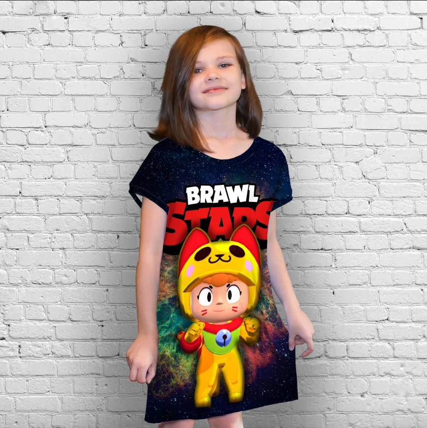 Плаття-туніка 3D принт Бравл Старс серія космос 02 ВСІ Розміри Преміум тканина