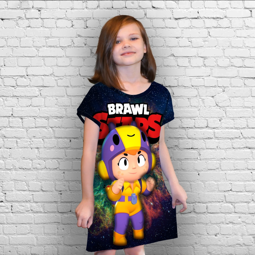 Плаття-туніка 3D принт Бравл Старс серія космос 03 ВСІ Розміри Преміум тканина