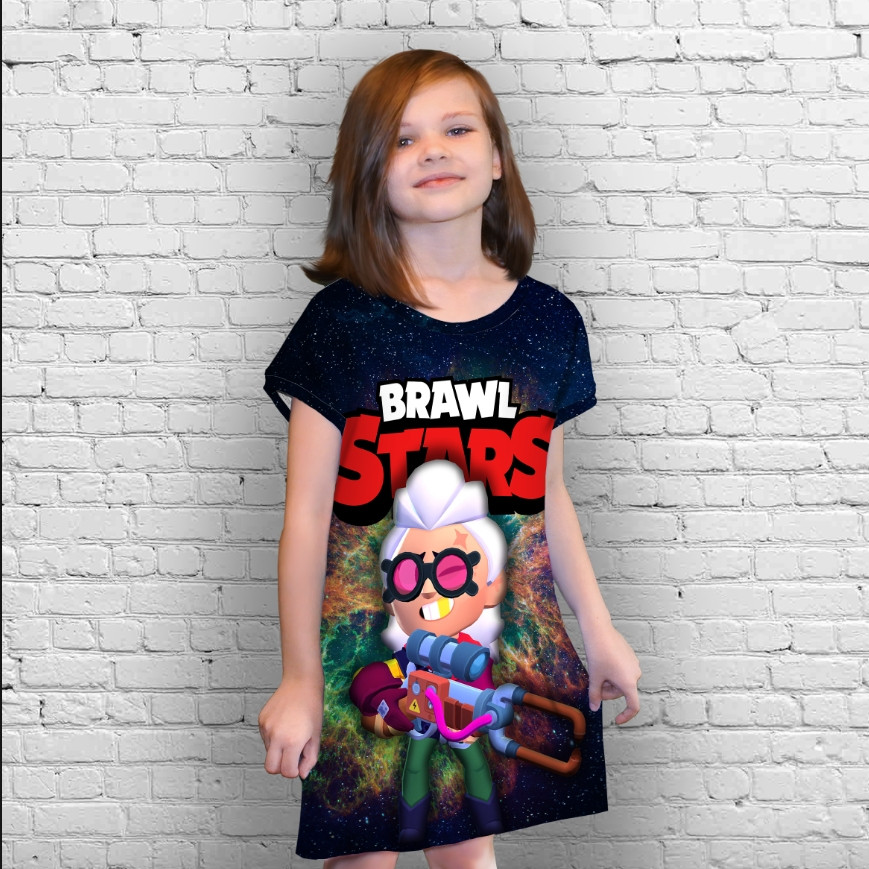 Плаття-туніка 3D принт Бравл Старс серія космос 04 ВСІ Розміри Преміум тканина