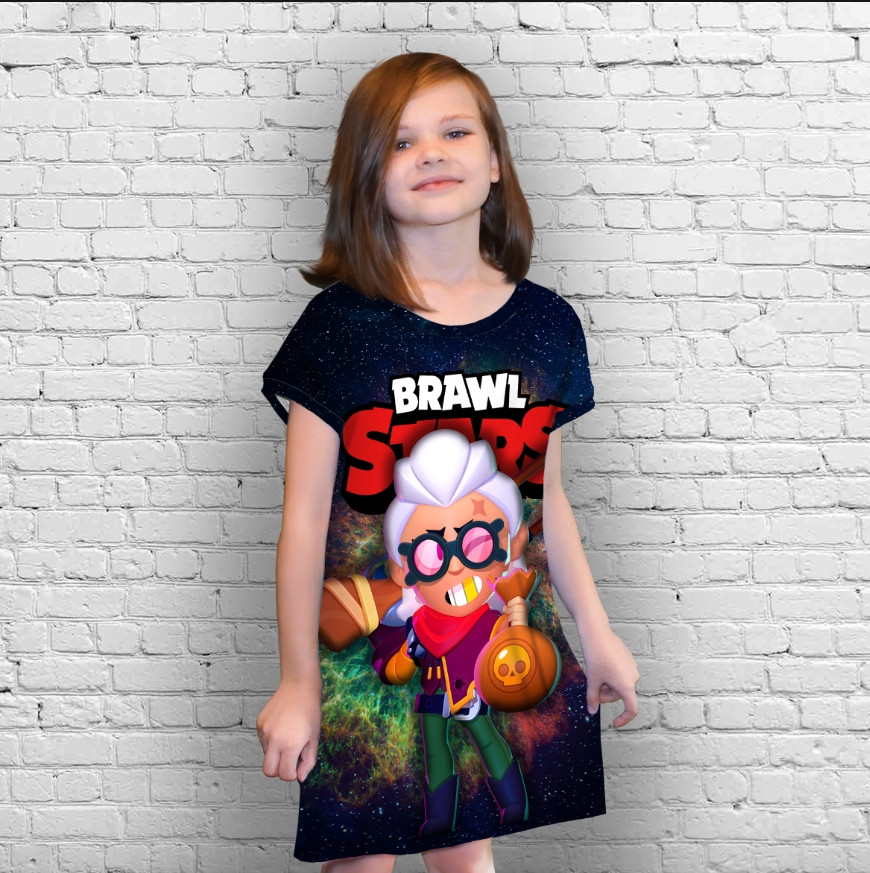 Плаття-туніка 3D принт Бравл Старс серія космос 05 ВСІ Розміри Преміум тканина