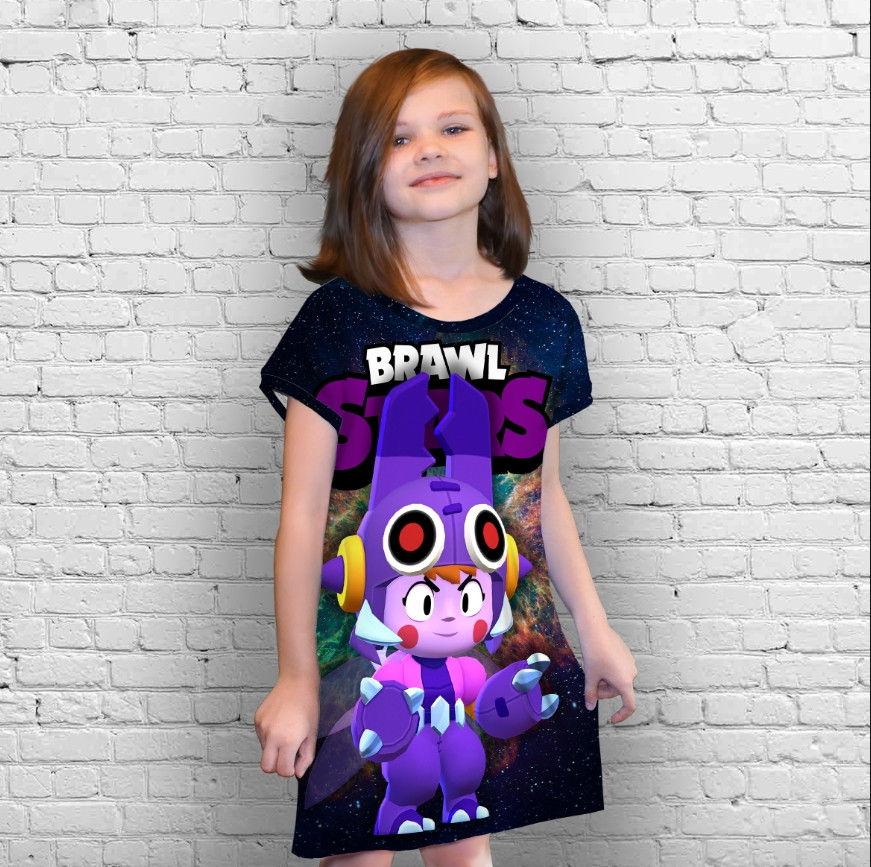 Плаття-туніка 3D принт Бравл Старс серія космос 06 ВСІ Розміри Преміум тканина