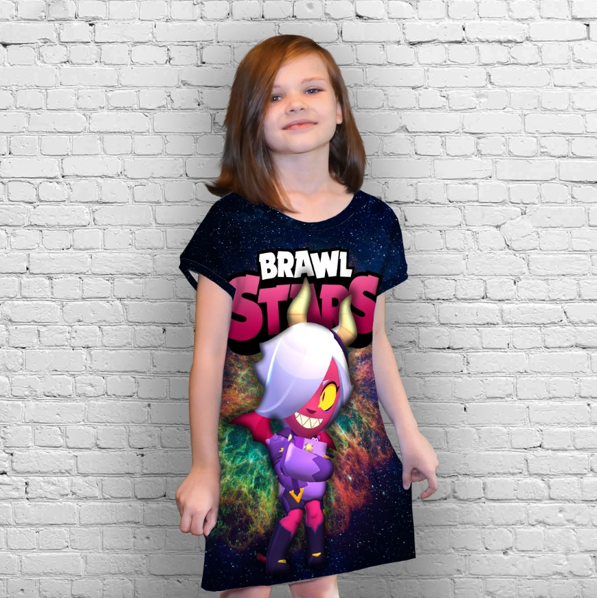 Плаття-туніка 3D принт Бравл Старс серія космос 07 ВСІ Розміри Преміум тканина