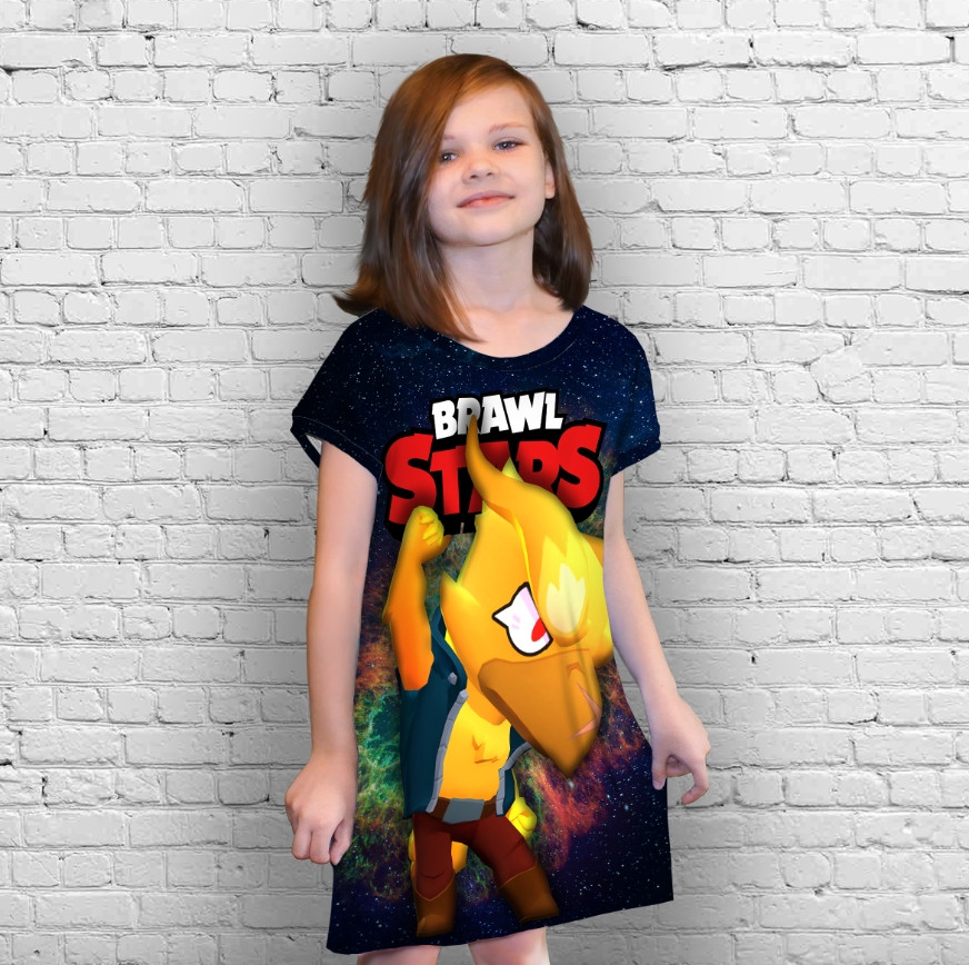 Плаття-туніка 3D принт Бравл Старс Ворон серія космос 09 ВСІ Розміри Преміум тканина