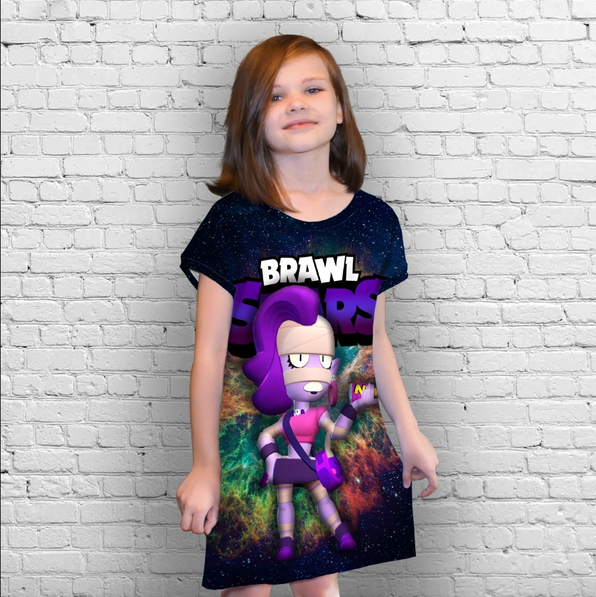 Плаття-туніка 3D принт Бравл Старс серія космос 10 ВСІ Розміри Преміум тканина