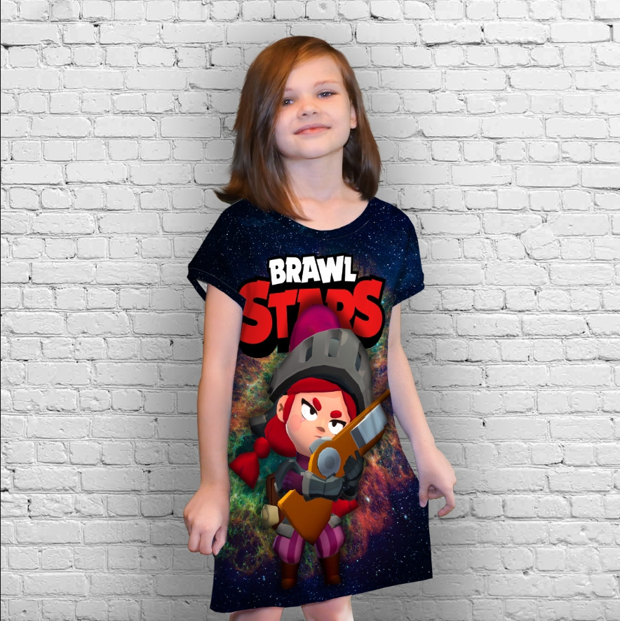 Плаття-туніка 3D принт Бравл Старс серія космос 18 ВСІ Розміри Преміум тканина