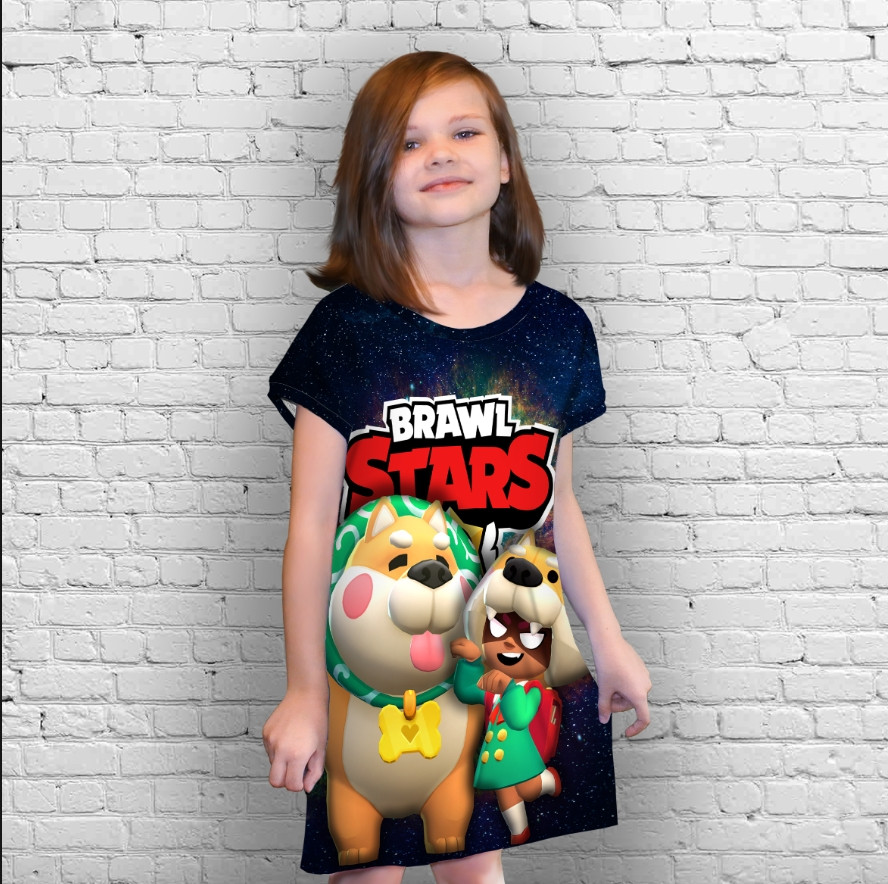 Плаття-туніка 3D принт Бравл Старс серія космос 23 ВСІ Розміри Преміум тканина