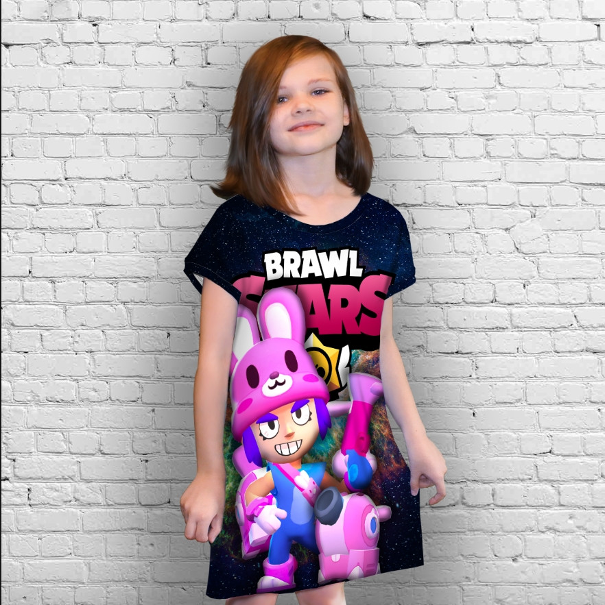 Плаття-туніка 3D принт Бравл Старс серія космос 25 ВСІ Розміри Преміум тканина