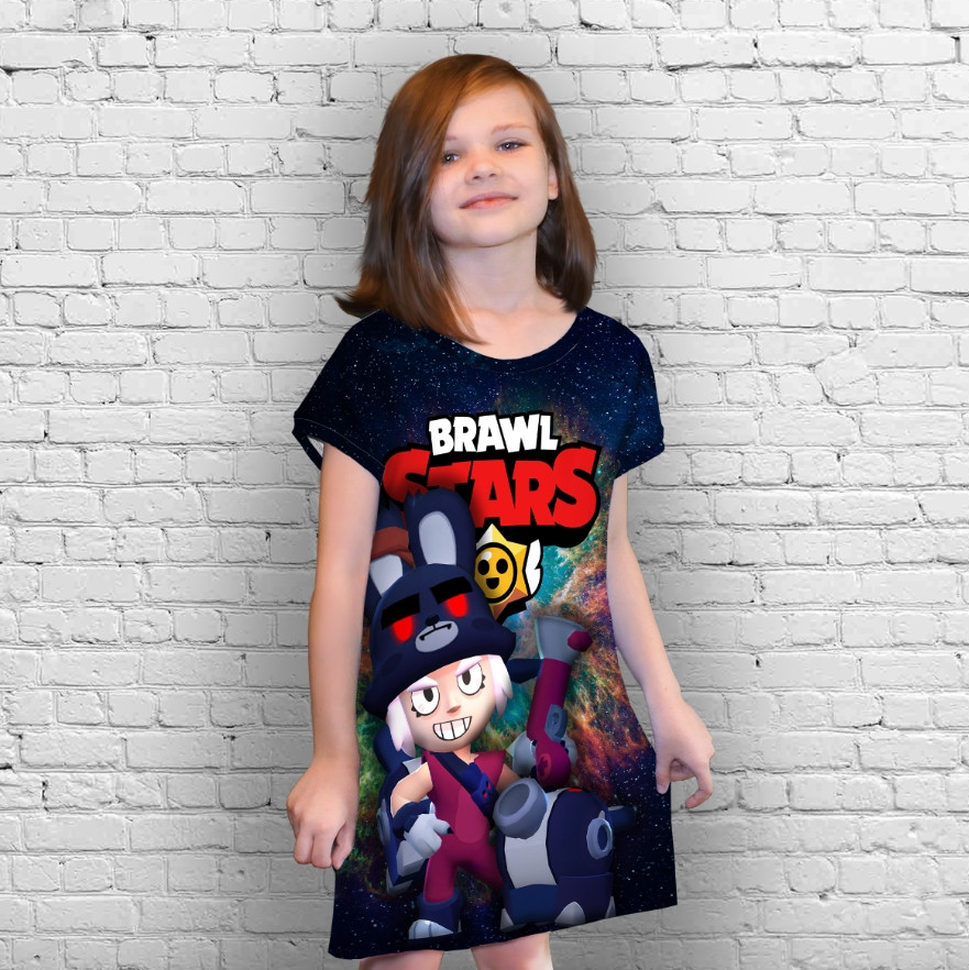 Плаття-туніка 3D принт Бравл Старс серія космос 26 ВСІ Розміри Преміум тканина