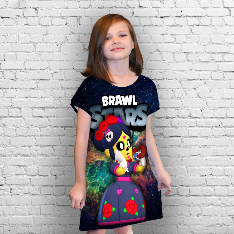 Плаття-туніка 3D принт Бравл Старс серія космос 27 ВСІ Розміри Преміум тканина