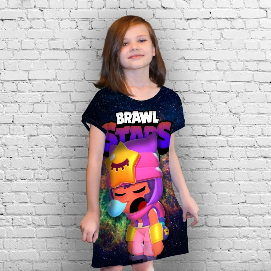 Плаття-туніка 3D принт Бравл Старс серія космос 32 ВСІ Розміри Преміум тканина