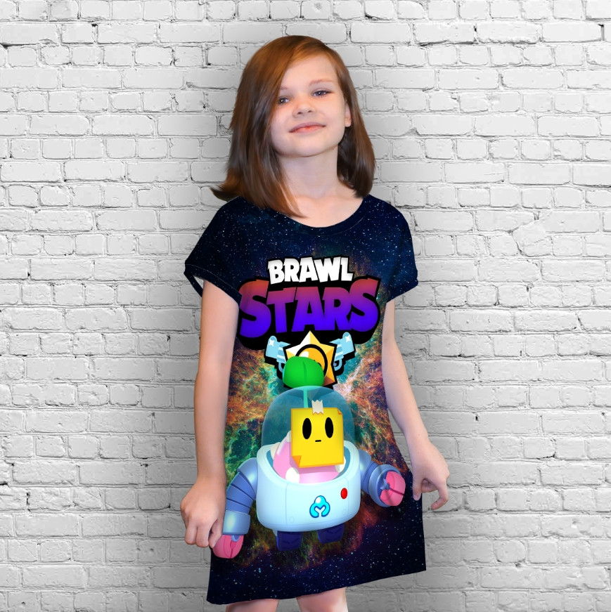 Плаття-туніка 3D принт Бравл Старс Спайк серія космос 37 ВСІ Розміри Преміум тканина