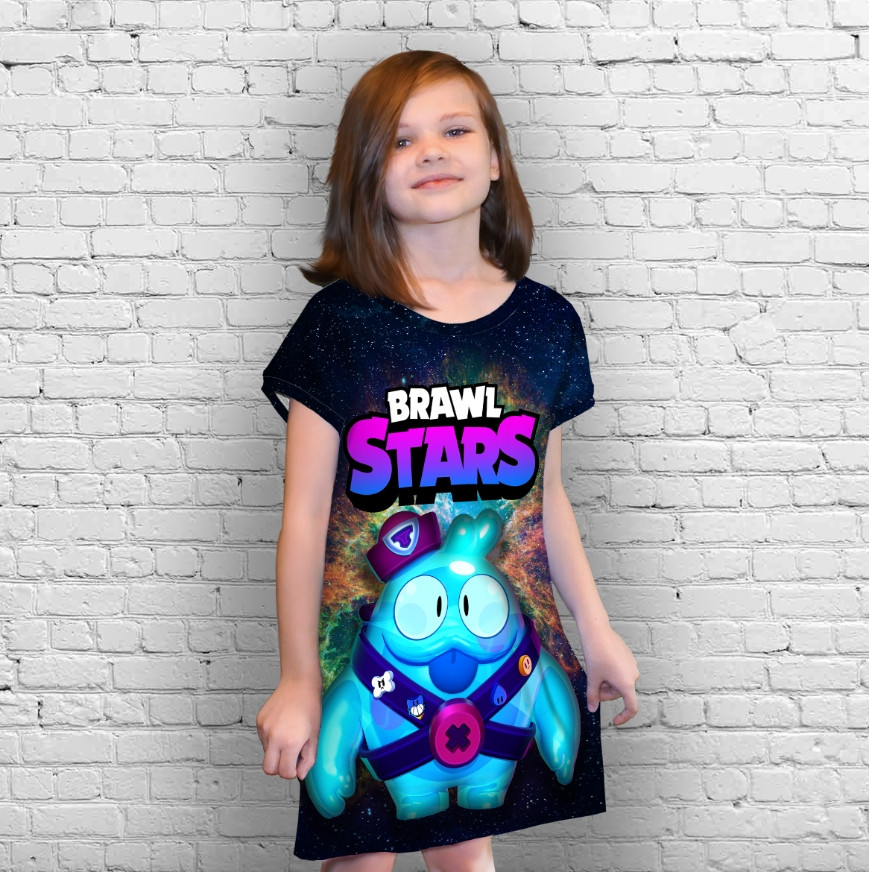 Плаття-туніка 3D принт Бравл Старс серія космос 38 ВСІ Розміри Преміум тканина