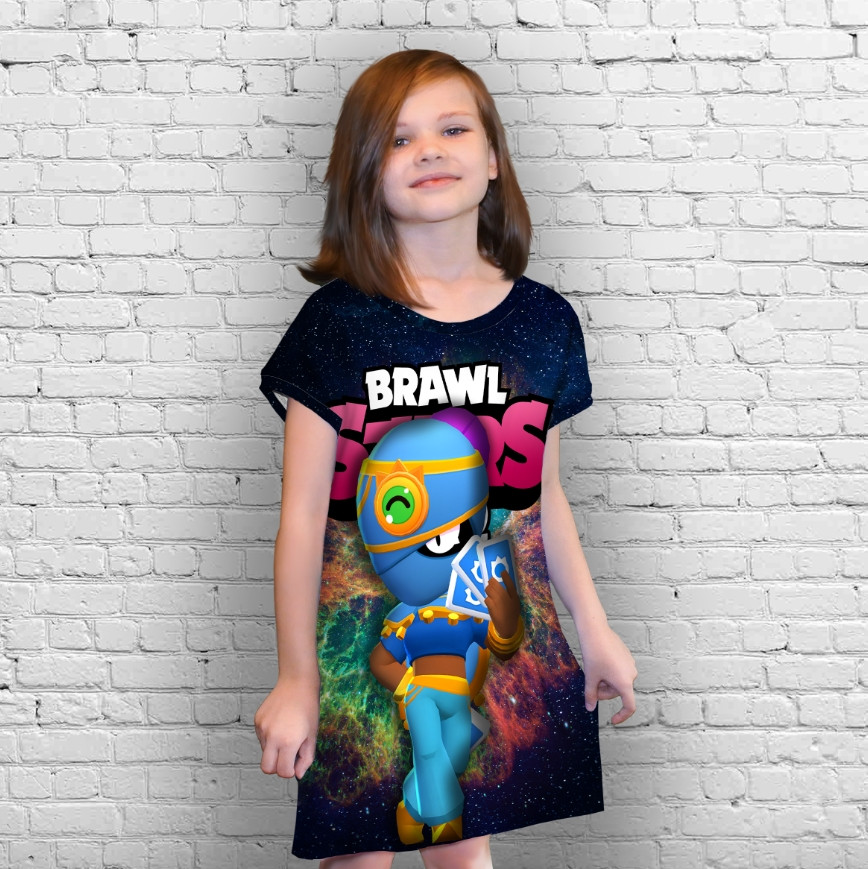 Плаття-туніка 3D принт Бравл Старс серія космос 41 ВСІ Розміри Преміум тканина