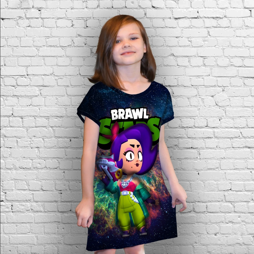 Плаття-туніка 3D принт Бравл Старс серія космос 44 ВСІ Розміри Преміум тканина