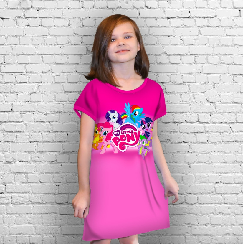 Плаття-туніка 3D принт Красуні поні 01 ВСІ Розміри Преміум тканина