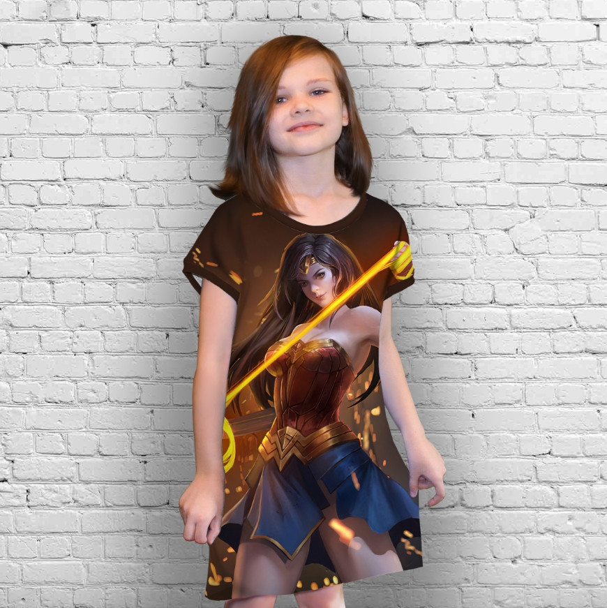 Плаття-туніка 3D принт Диво жінка 04 ВСІ Розміри Преміум тканина