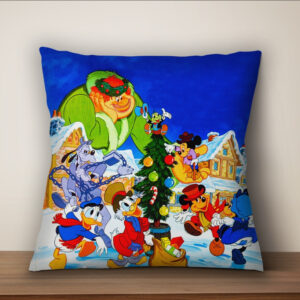 Подушка з новорічним принтом Герої Дісней різдво