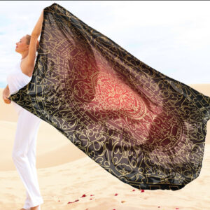 Парео-хустка-палантин 10в1 з принтом Золотистий орнамент ВСІ Розміри