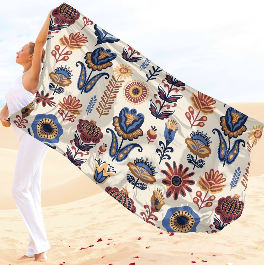 Парео-хустка-палантин 10в1 з принтом Квітковий орнамент ВСІ Розміри