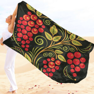 Парео-хустка-палантин 10в1 з принтом Етнічний орнамент горобина ВСІ Розміри