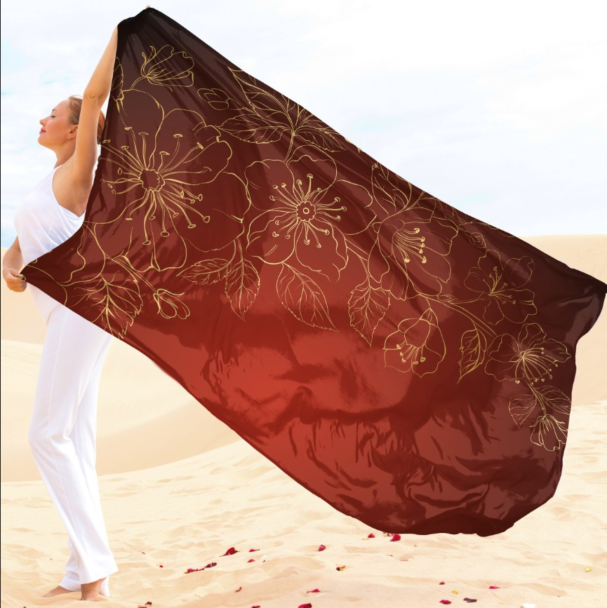 Парео-хустка-палантин 10в1 з принтом Золотистий орнамент ВСІ Розміри