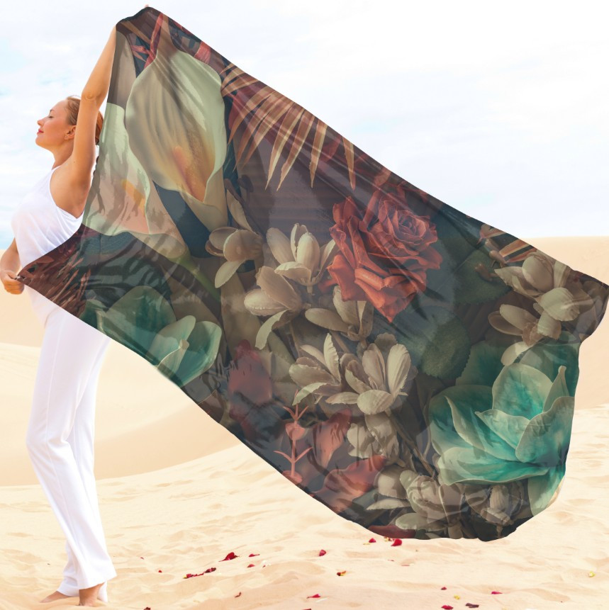 Парео-хустка-палантин 10в1 з принтом Квітковий принт ВСІ Розміри