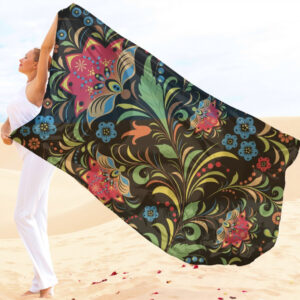 Парео-хустка-палантин 10в1 з принтом Етнічний квітковий принт ВСІ Розміри