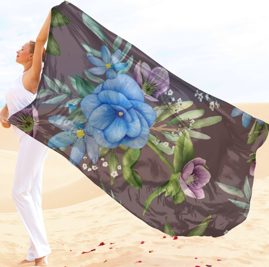 Парео-хустка-палантин 10в1 з принтом Квітковий принт ВСІ Розміри