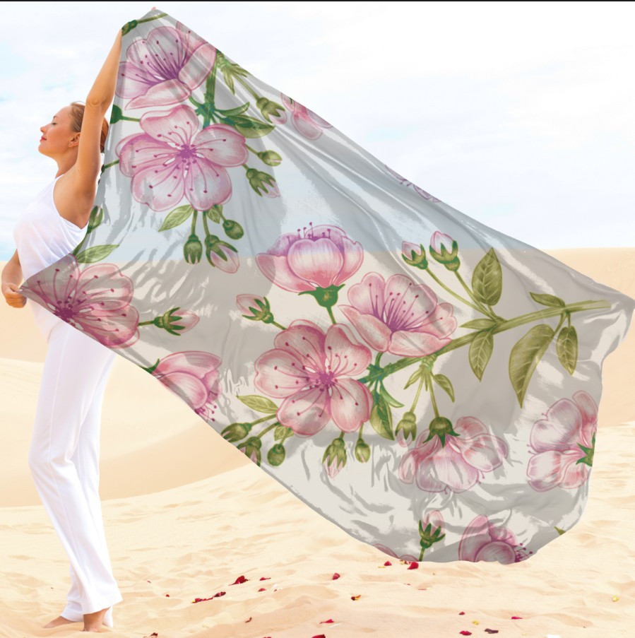 Парео-хустка-палантин 10в1 з принтом Квітковий принт ВСІ Розміри