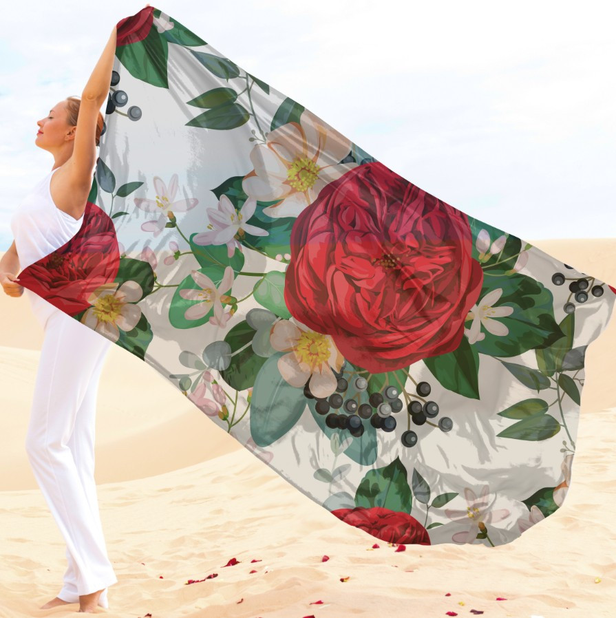 Парео-хустка-палантин 10в1 з принтом Квітковий принт ВСІ Розміри