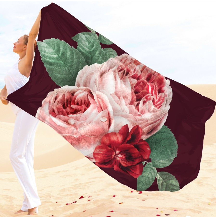 Парео-хустка-палантин 10в1 з принтом Квітковий принт півонії ВСІ Розміри