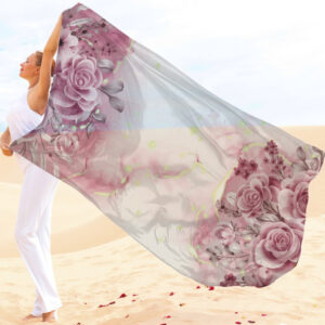 Парео-хустка-палантин 10в1 з принтом Квітковий принт троянди ВСІ Розміри