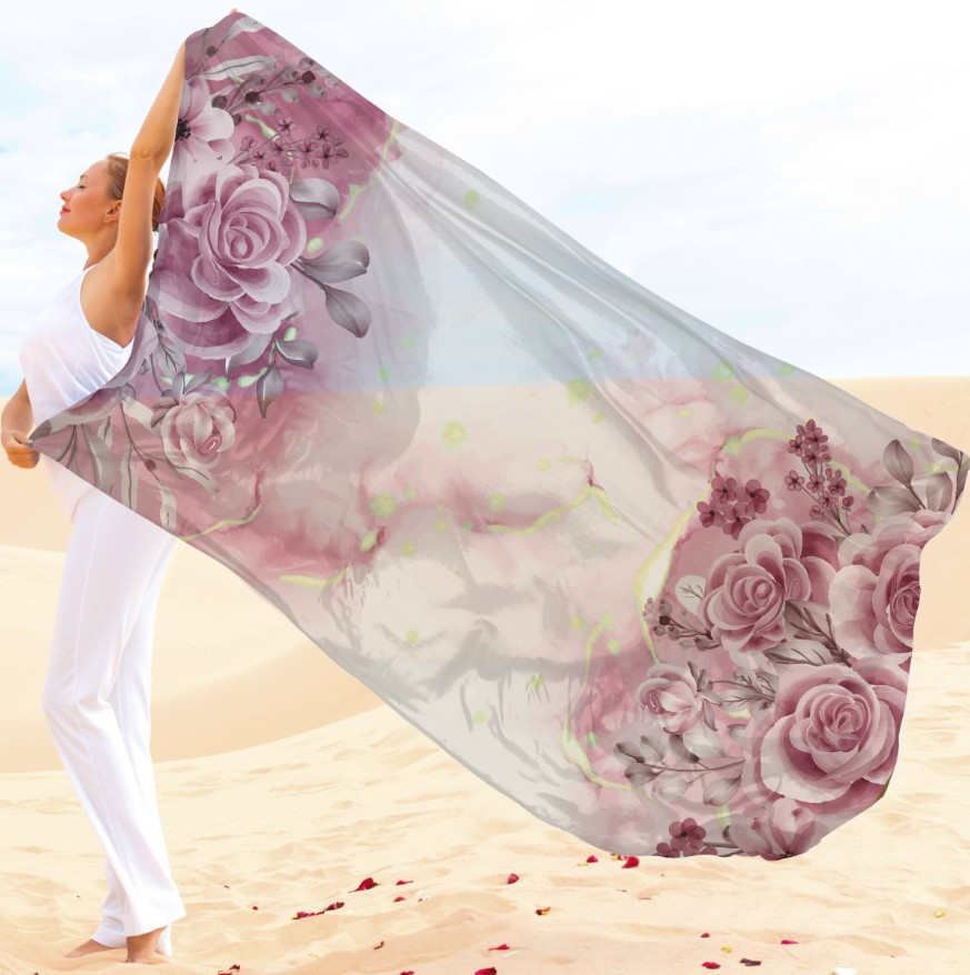 Парео-хустка-палантин 10в1 з принтом Квітковий принт троянди ВСІ Розміри