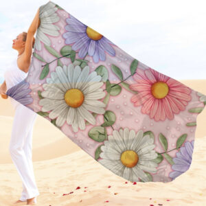Парео-хустка-палантин 10в1 з принтом Квітковий принт ромашки ВСІ Розміри