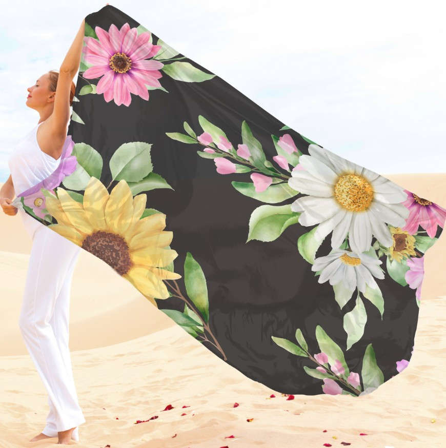 Парео-хустка-палантин 10в1 з принтом Квітковий принт ВСІ Розміри