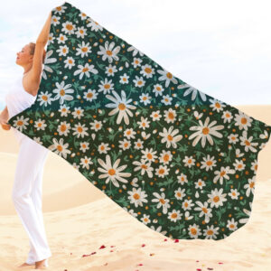 Парео-хустка-палантин 10в1 з принтом Квітковий принт ромашки ВСІ Розміри