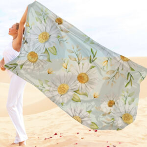 Парео-хустка-палантин 10в1 з принтом Квітковий принт ромашки ВСІ Розміри
